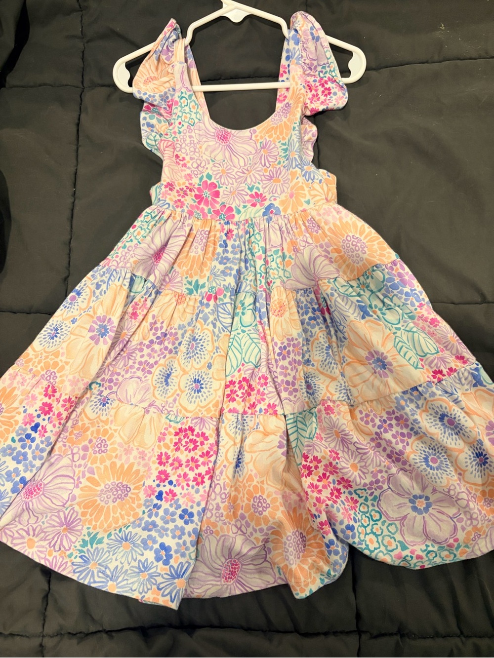 Little Sleepies doodle bloom Tiered  Girls' Dress - Multicolor